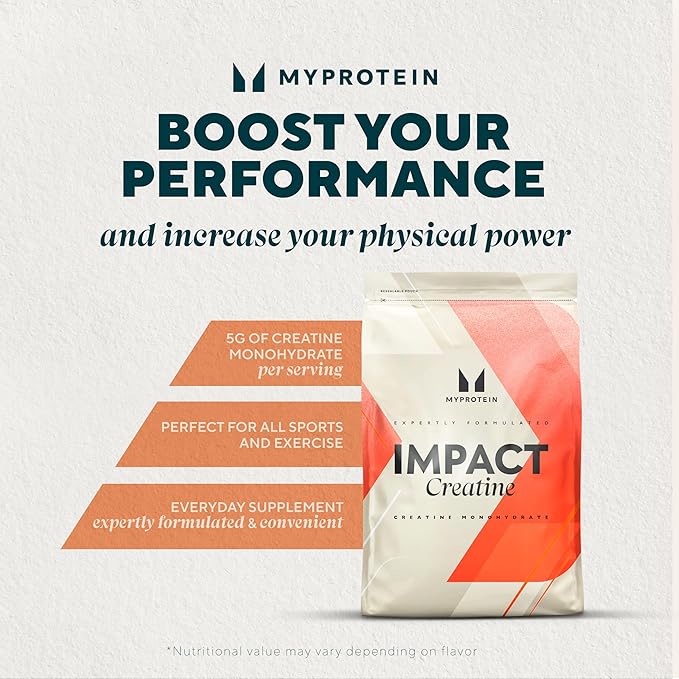 Myprotein - Creatine Monohydrate Powder Bag 1.1 lbs- Pure Unflavored Creatine Powder - Post/Pre Workout Supplement for All Sports and Exercises - Gluten Free, Vegan, Dissolves Easy - (100 Servings)