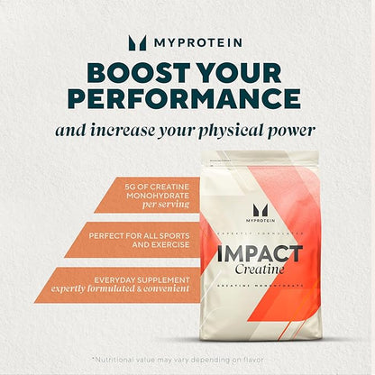 Myprotein - Creatine Monohydrate Powder Bag 1.1 lbs- Pure Unflavored Creatine Powder - Post/Pre Workout Supplement for All Sports and Exercises - Gluten Free, Vegan, Dissolves Easy - (100 Servings)