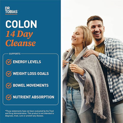 Dr. Tobias Colon 14 Day Cleanse, Advanced Gut Cleanse Detox for Women & Men with Cascara Sagrada, Psyllium Husk, Senna Leaf & Probiotics, Non-GMO Colon Cleanse, 4 Bottles of 28 Capsules (1-2 Daily)