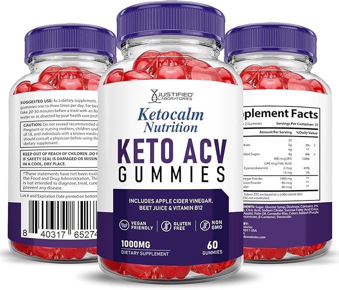 (5 Pack) Ketocalm Nutrition Keto ACV Gummies Advanced Formula 1000MG Keto Calm Nutrition Keto Gummies Apple Cider Vinegar Formulated with Pomegranate Beet Juice Powder B12 Vegan Non GMO 300 Gummys