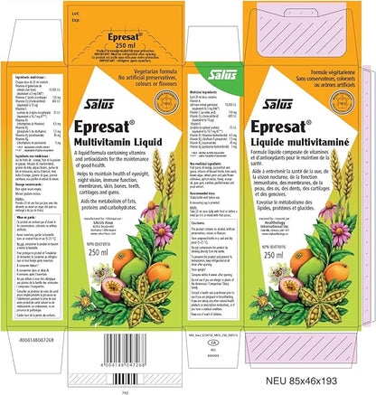 FLORA Salus-Haus Floradix Epresat Adult, Liquid Multi Vitamin for Men & Women, Fast Absorption, Vegetarian, 8.5 Fl Oz