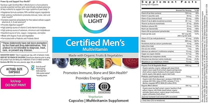 Rainbow Light Multivitamin for Men, Vitamin C, D & Zinc, Probiotics, Men's Multivitamin Provides High Potency Immune, Heart, & Liver Support, Non-GMO, Vegetarian, 120 Tablets