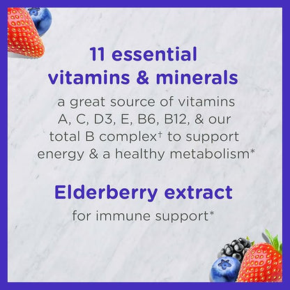 Zarbee's Complete Kids Multivitamin Gummies + Immune Support, Children Vitamins Gummy with Vitamin A, C, D3, E, B6, B12, Folic Acid & Total B-complex, 70 Count