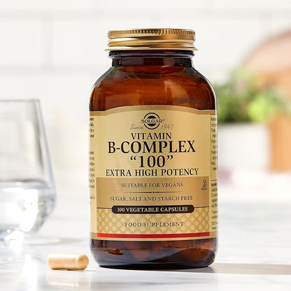 SOLGAR B-Complex 100" - 100 Tablets - Energy Metabolism, Cardiovascular Health, Nervous System Support - Non-GMO, Vegan, Gluten Free - 100 Servings