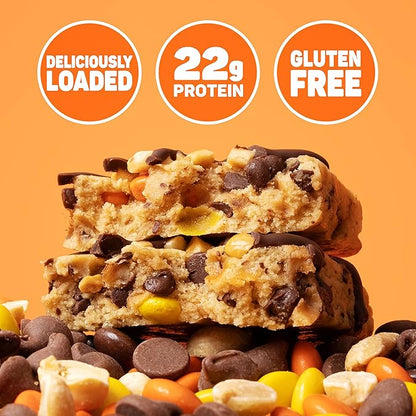 FITCRUNCH Loaded Cookie Protein Bar, High Protein, Gluten Free, Protein Snack (12 Count, Peanut Butter)