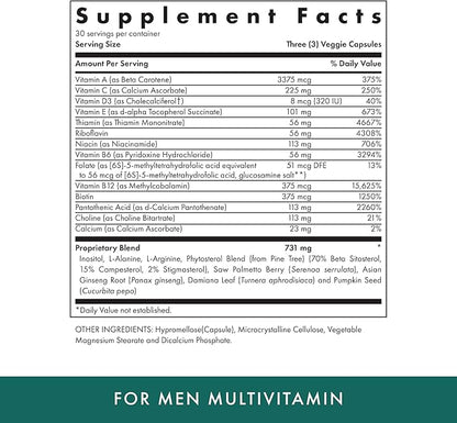 MICHAEL'S Naturopathic Programs for Men ‐ 90 Vegetarian Capsules ‐ Daily Multivitamin ‐ Includes Support for Prostate Health ‐ with Vitamins A, C, D & E, B Complex ‐ Kosher - 30 Servings