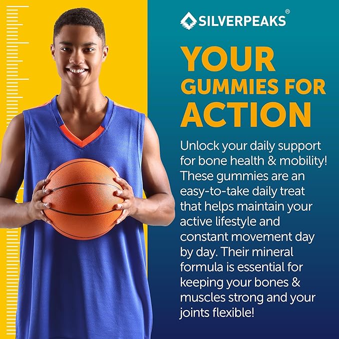 Calcium Magnesium Gummies – Bone & Immune Support for Women & Men with Vitamin D3, K2, Zinc & Collagen – Natural Multi-Vitamin Supplement for Strong Bones & Overall Wellness – 60 Chews