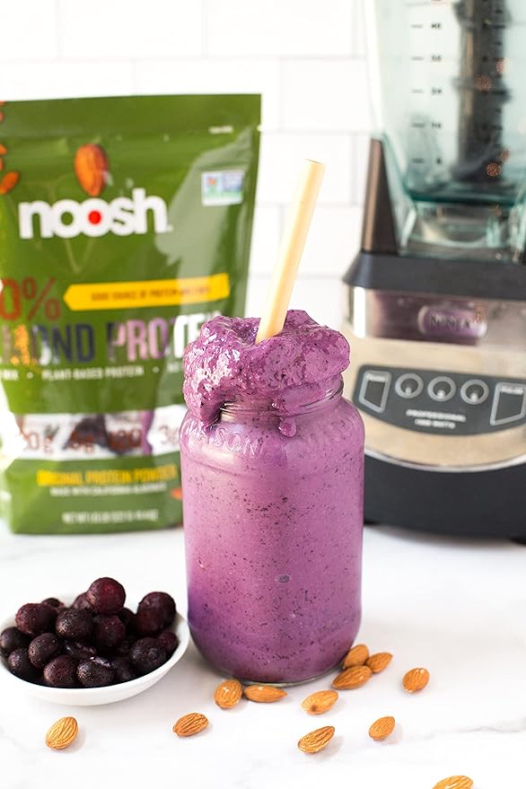 NOOSH Plant Based Almond Protein Powder Unflavored 35 Gram - Vegan, All Natural Ingredients, Non-GMO, Gluten Free, Kosher, Peanut Free, Soy Free, Dairy Free (Unflavored)