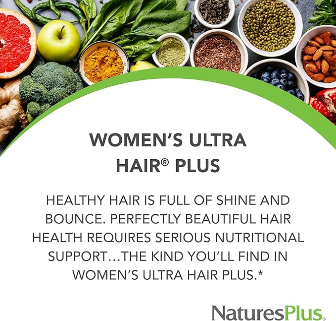 NaturesPlus Women’s Ultra Hair Plus - 60 Sustained Release Tablets, Pack of 2 - Nutritional Support for Healthy Hair Structure - Gluten Free - 60 Total Servings