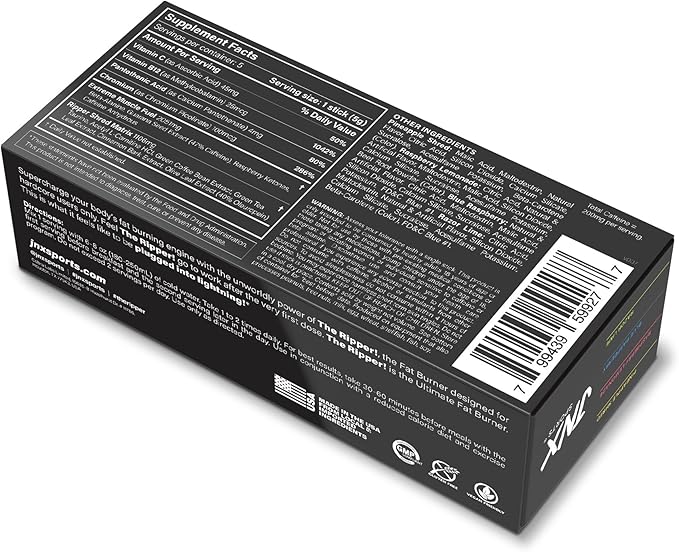 JNX SPORTS The Ripper! Fat Burner - Sample Variety Pack 5 x 8g Sticks | Super Thermogenesis, Appetite Control & Extreme Energy for Men & Women