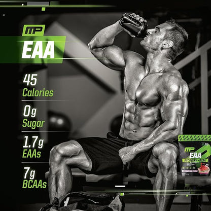 Muscle Pharm EAA Recovery + BCAAs, Post Workout Essential Amino Acids Powder, Pre Workout Energy Supplement for Men & Women with Branched Chain Amino Acids, 30 Servings (Watermelon Crush)
