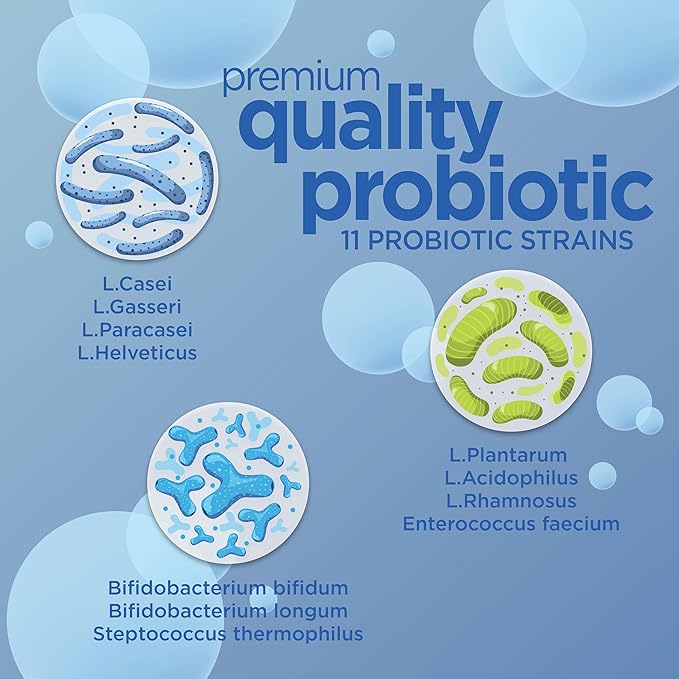 Stress Probiotic for Men & Women, Slows Down Digestive Aging, Boosts Immune System, Promotes Calmness, Ashwagandha, L-Glutamine, Non-GMO, Gluten Free & Vegan, 5 Billion CFU, 30 Caplets