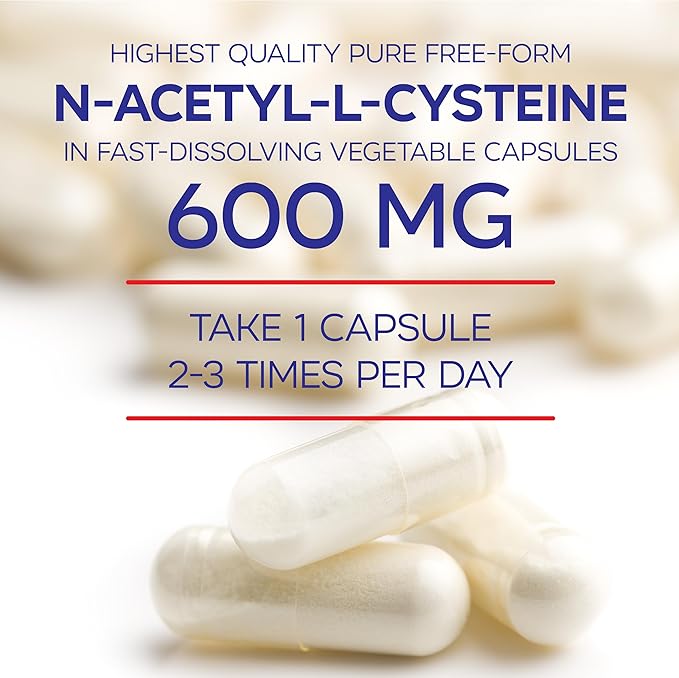 NAC 600 mg - NAC Supplement for Immune Support & Lung Health, Liver Support & Antioxidant* - Freeform N-Acetyl-L-Cysteine - 90 Capsules