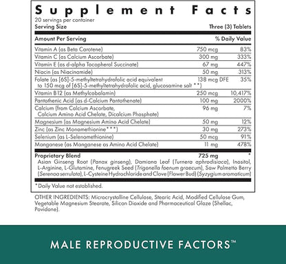 MICHAEL'S Health Naturopathic Programs Male & Female Reproductive Factors Couples' Pack - 60 Vegetarian Tablets Per Bottle - Nutrients for Conception Support - 20 Servings Per Bottle