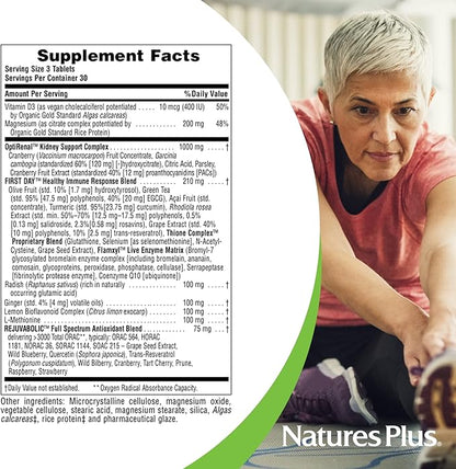 Natures Plus AgeLoss Kidney Support - 90 Tablets - with Vitamin D3 & Magnesium - Vegetarian, Gluten Free - 30 Servings