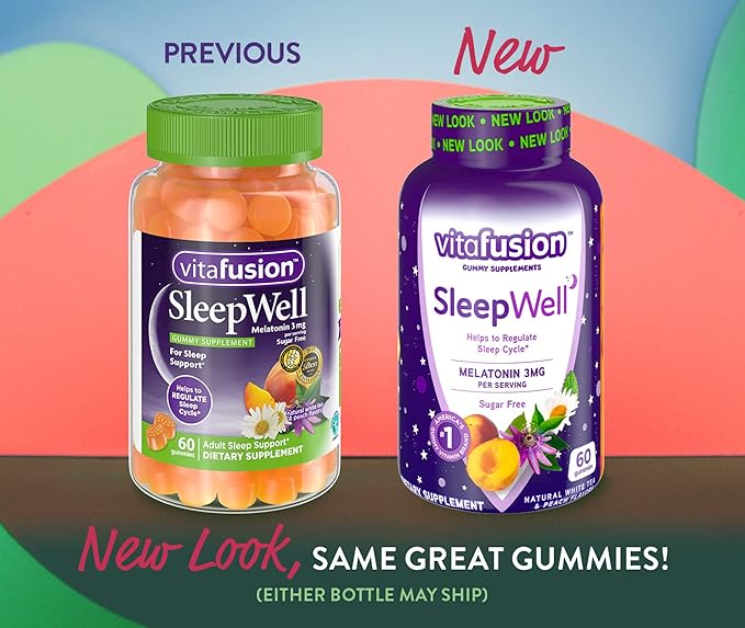 Vitafusion Sleep Well Gummy Vitamins, 60 Count (Pack of 3)