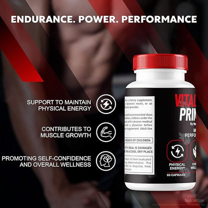 Vital Prime for Men, Official Vital Prime Capsule, Supports Confidence and Performance, All Natural Male Formula for Overall Health and Well-Being, VitalPrime Complex (60 Capsules)