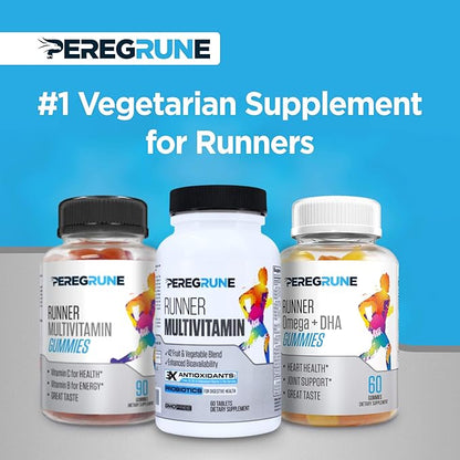 Runner Omega 3, 6, and 9 Gummies Plus DHA - Daily Running Supplements – 50% Less Sugar – Heart & Joint Health Gummy for Athletes – GMP Certified