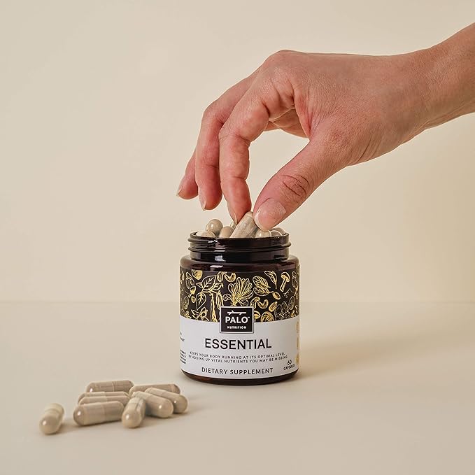 PALO Essential+ Adult One Daily Ritual Multivitamin with Vitamins D3, K2 (as MK7), B12, E, Folate, Minerals Boron and Magnesium and More (60 Capsules, 2 Month Supply)