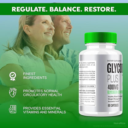 Glycogen Plus Capsules, Blood Support Supplement, All Natural Health Pills, Premium Formula for Overall Wellness, Official Glycogen + Reviews (60 Capsules)