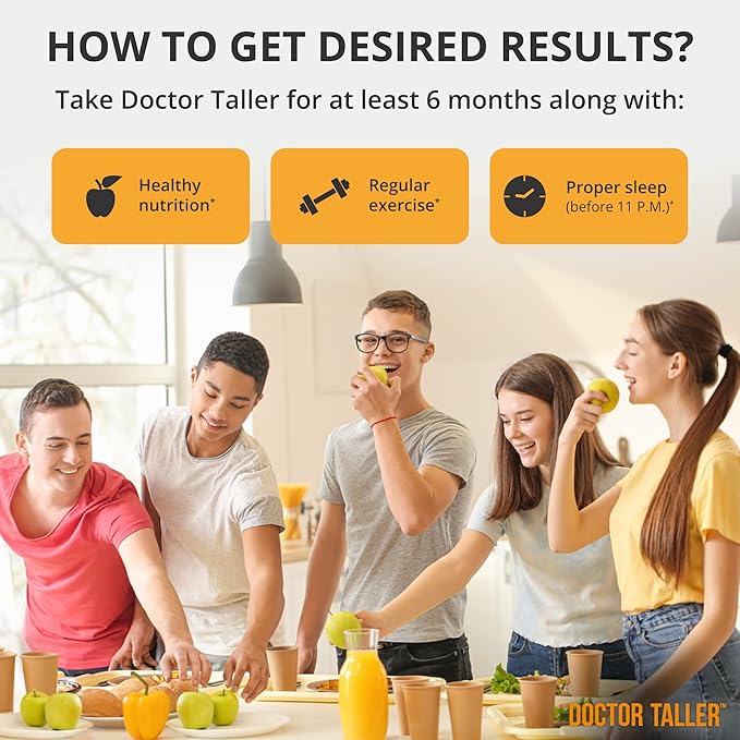 NuBest Doctor Taller - Height Growth Formula - Supports Height Growth and Immunity - Keto with Calcium, Vitamin D3, Vitamin K2, Amino Acids & Herbs for Children (8+) - 6 Pack | 6 Month Supply