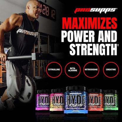 PROSUPPS® Mr. Hyde® Xtreme Pre-Workout Powder Energy Drink - Intense Sustained Energy, Pumps & Focus with Beta Alanine, Creatine & Nitrosigine, (30 Servings, Blue Razz)