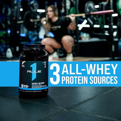 Rule One Proteins Whey Blend - Café Mocha, 24g Fast-Acting Whey Protein Concentrates, Isolates, and Hydrolysates Per Serving, with Naturally Occurring EAAs and BCAAs, 2lbs