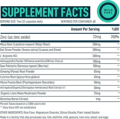 Fertility Supplements For Men Prenatal Vitamin - Maca Root, Ashwagandha, L Arginine, Zinc, Plus Naturals Conception Men Fertility Vitamins and Male Fertility Support Supplements - 120Caps for 2 Months