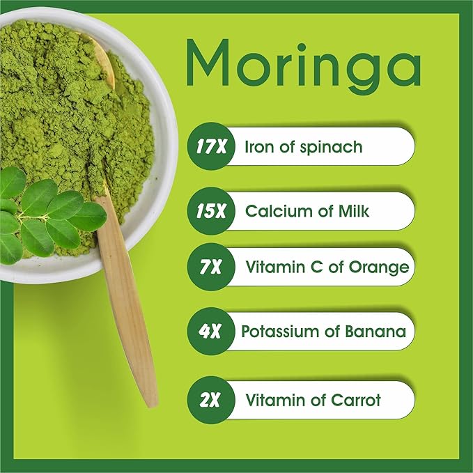 bixa BOTANICAL Moringa Leaf Powder (Moringa Oleifera) | Multi-Vitamin Green Super Food Supplement ǀ Pure Natural Nutrition Supplement- 7 Oz (200g) (454 G)