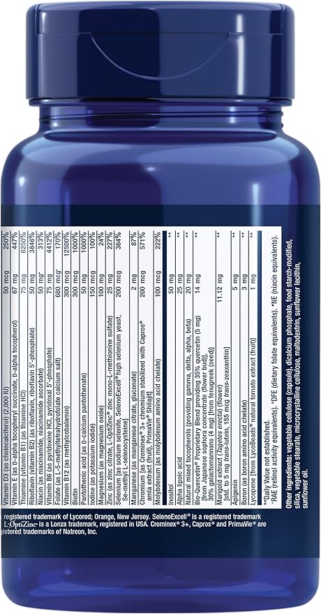 Life Extension Two-Per-Day Multivitamin - for Heart, Brain, Blood Vessel & Cellular Health – Essential Vitamins & Minerals for Well-Being - Two Per Day - Gluten-Free – Non-GMO – 60 Capsules