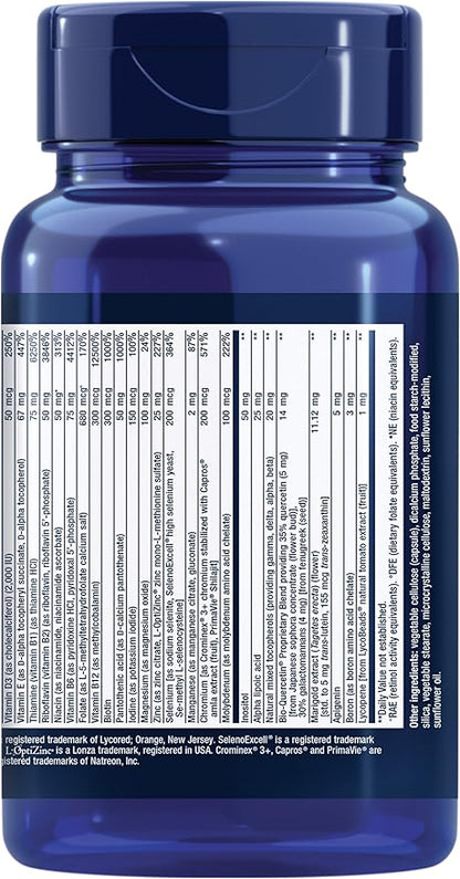 Life Extension Two-Per-Day Multivitamin - for Heart, Brain, Blood Vessel & Cellular Health – Essential Vitamins & Minerals for Well-Being - Two Per Day - Gluten-Free – Non-GMO – 60 Capsules