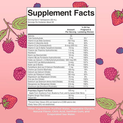 MaryRuth Organics Postnatal & Prenatal Vitamins for Women | Sugar Free | Womens Multivitamin for Pre-Conception, Pregnancy & Nursing | Ginger | Selenium | Folate | Vegan | Non-GMO | Gluten Free | 32oz