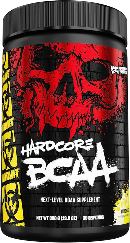 Mutant Hardcore BCAA - Pre, Intra or Post Workout – BCAA Next Level branched-Chain Amino Acids Supplement – Hydration + Recovery - 30 Serving - Lemonade