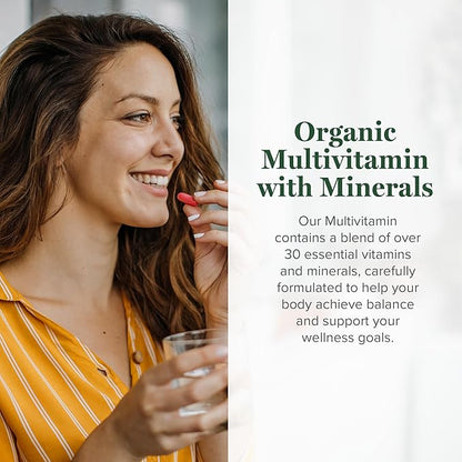 Global Healing USDA Organic Multivitamin for Women and Men - Vitamins Include A, C, D, E K, & More for Your Overall Health & Wellness Needs - Complete Daily Multi Vitamin Nourishment (120 Capsules)