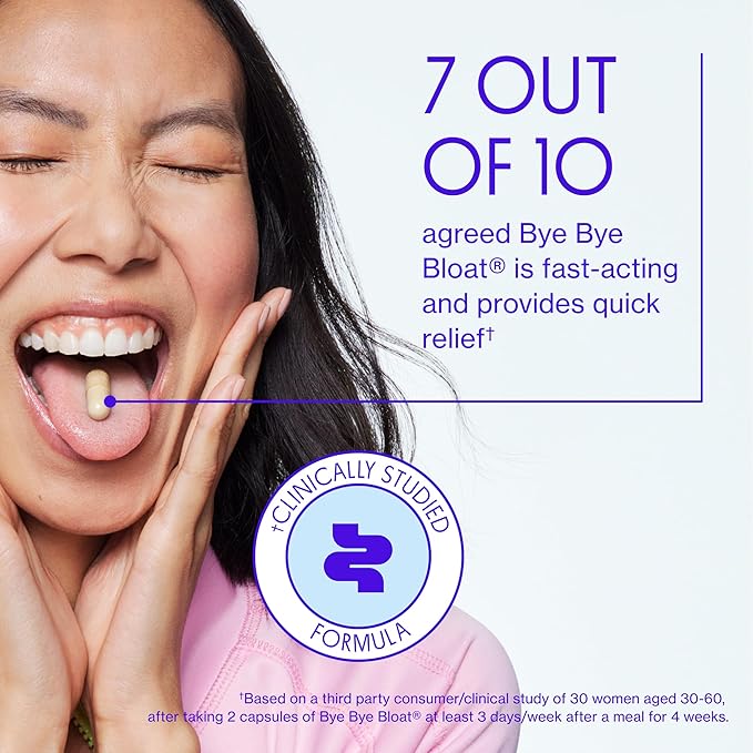 Love Wellness Bye Bye Bloat, Digestive Enzymes | Bloating Relief for Women | Help Reduce Gas Relief & Water Retention | Supports Digestive Health with Fenugreek & Dandelion | 180 Count