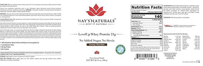 Hay's Naturals LevelUp Whey Protein Powder - 21g Protein - No Added Sugar, Creamy Chocolate Flavor, Build Muscle and Recover Faster with Protein