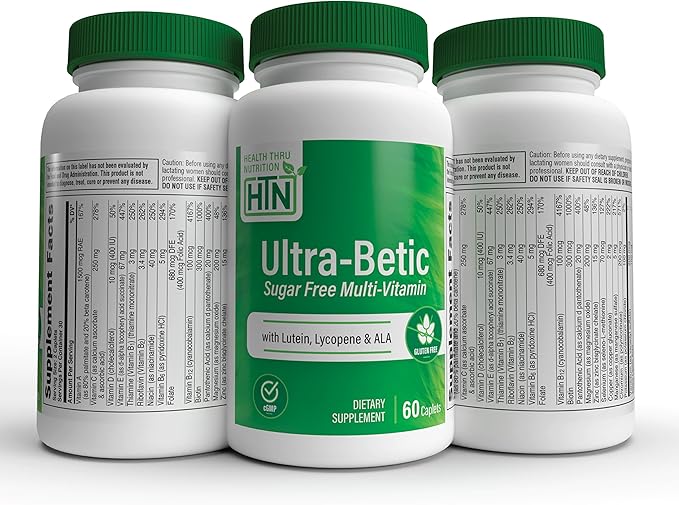 Health Thru Nutrition Ultra-Betic Multivitamin 60 Count | Supports Nerve, Vision, Energy | with ALA, Lycopene | Non-GMO, Clean Label | Third-Party Tested for Quality