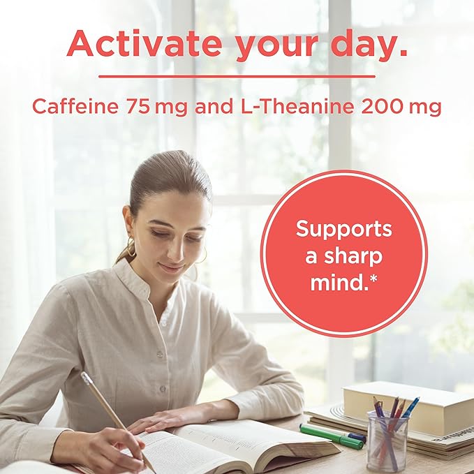 One A Day Brain Supplement – Brain Supplements for Memory and Focus Support, Concentration and Focus Support, Focus Supplement for Adults with L-theanine, Caffeine and Ginseng, 30 Capsules