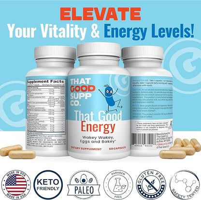 That Good Supp Co - That Good Energy Natural Energy Supplements for Women & Men - All Day Energy Pills - Energy and Focus Supplement - Sugar Free Keto Friendly B Vitamins Packed - Made in USA