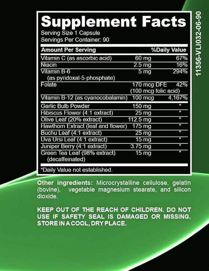 Halalways Blood Pressure Support Certified Halal Supplement Naturally BP Support with Garlic Bulb Powder, Hawthorn Berry, Green Tea Leaf & Hibiscus Vitamins for Healthy Hypertension (BP)