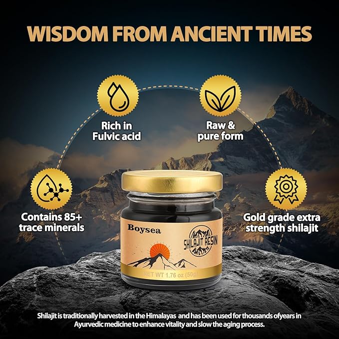 Pure Himalayan Shilajit Resin | 600 mg 80+ Servings| 85+ Trace Minerals & 75%+ Fulvic Acid for Focus & Energy| Zero Sugar| Gold Grade Pure Shilajit for Men & Women - 1.76 Oz * 2 Pcs