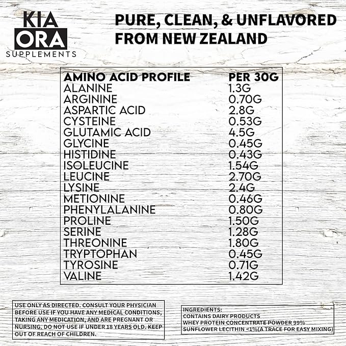 NEW ZEALAND 100% GRASS-FED Whey Protein, Pure, Clean, Undenatured, and Unflavored. Ethically Pasture Raised, Regeneratively Farmed, Soy Free, GMO Free, No Added Sugar, No Additives, No Hormones. 14oz