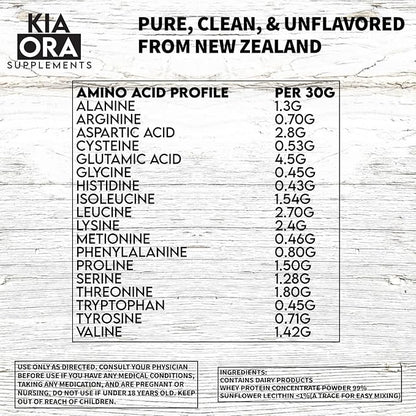 NEW ZEALAND 100% GRASS-FED Whey Protein, Pure, Clean, Undenatured, and Unflavored. Ethically Pasture Raised, Regeneratively Farmed, Soy Free, GMO Free, No Added Sugar, No Additives, No Hormones. 14oz