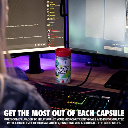 GHOST Multi Multivitamin for Men & Women, 90 Capsules - Loaded with 21 Vitamins, Minerals & Key Nutrients - Vitamin A, Vitamin C, Vitamin D, Vitamin E & Zinc - Free of Gluten, Soy & Sugar, Vegan