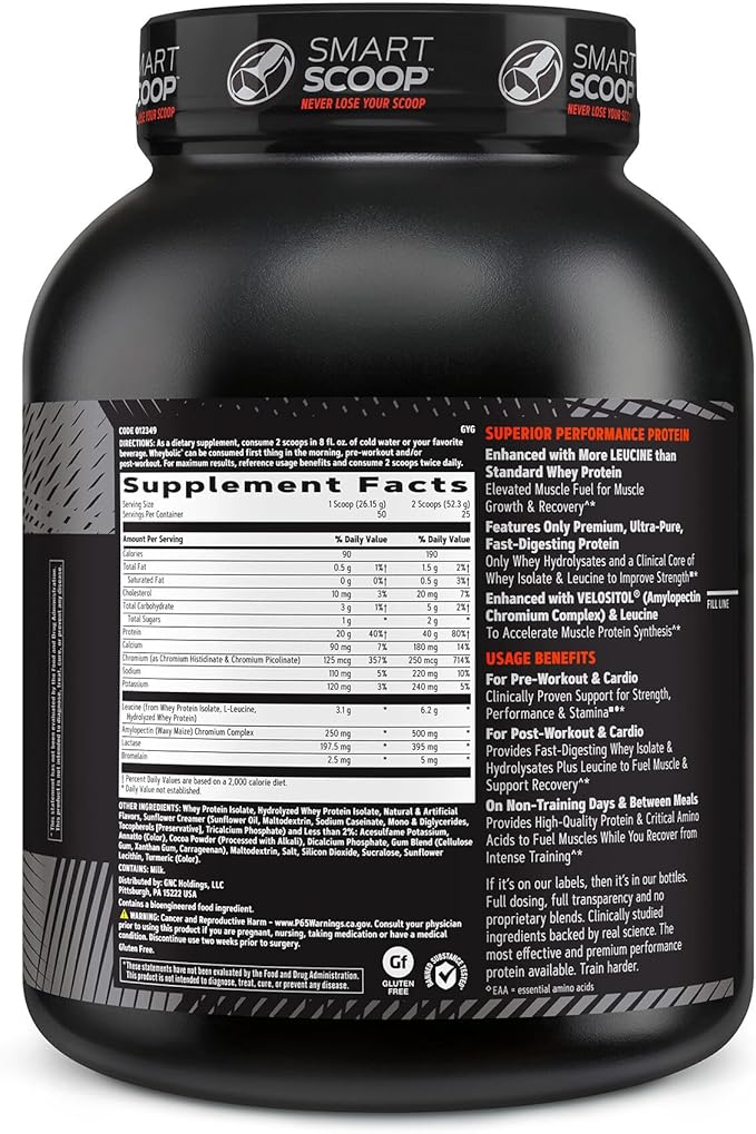 GNC AMP Wheybolic | Targeted Muscle Building and Workout Support Formula | Pure Whey Protein Powder Isolate with BCAA | Gluten Free | 25 Servings | Creamy Peanut Butter