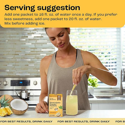 KEY NUTRIENTS Electrolytes Powder Packets - Tropical Pineapple Coconut 20 Pack Hydration Packets - Travel Hydration Powder - No Sugar, No Calories, Gluten Free Keto Electrolytes Powder - Made in USA