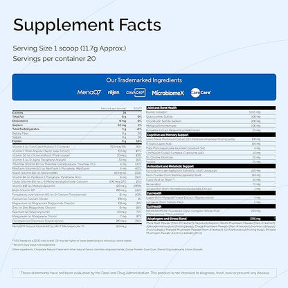 Multivitamin Longevity Powder for Healthy Aging - Whole Body Health and Immune Support - Digestive and Gut Health - Multivitamin for Women and Men 40+ - Mushroom Extracts, A,D3,E, B-Complex