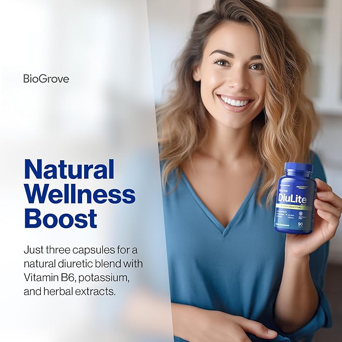 Water Pills for Swollen Feet & Legs (Easy-to-Swallow) Reduces Water Retention, Puffiness Without Side Effects - Top Value & Quality for Water Weight Loss - Diulite Will Have a Fast Effect on Your Body