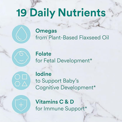 SmartyPants Prenatal Vitamins for Women, Sugar Free Multivitamin Gummies: Methylfolate, Omega 3 (ALA) Vitamin D3, C, Vitamin B12, B6, Vitamin A, K & Zinc, Erythritol Free, 60 Count (20 Day Supply)