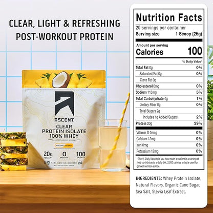 Ascent Clear Whey Protein Isolate - Pineapple Coconut